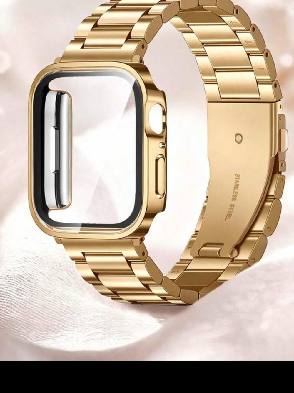Gold Stainless Steel Smartwatch Case & Band